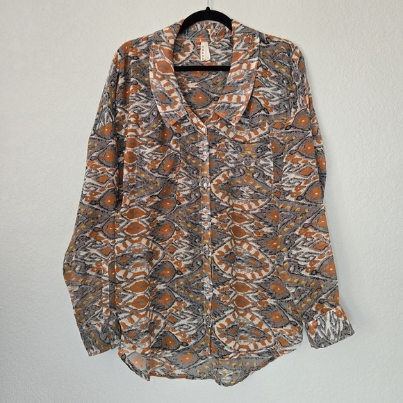 Roper L‎ Snakeskin Print Lightweight Button Down Long Sleeve Blouse - Picture 1 of 6
